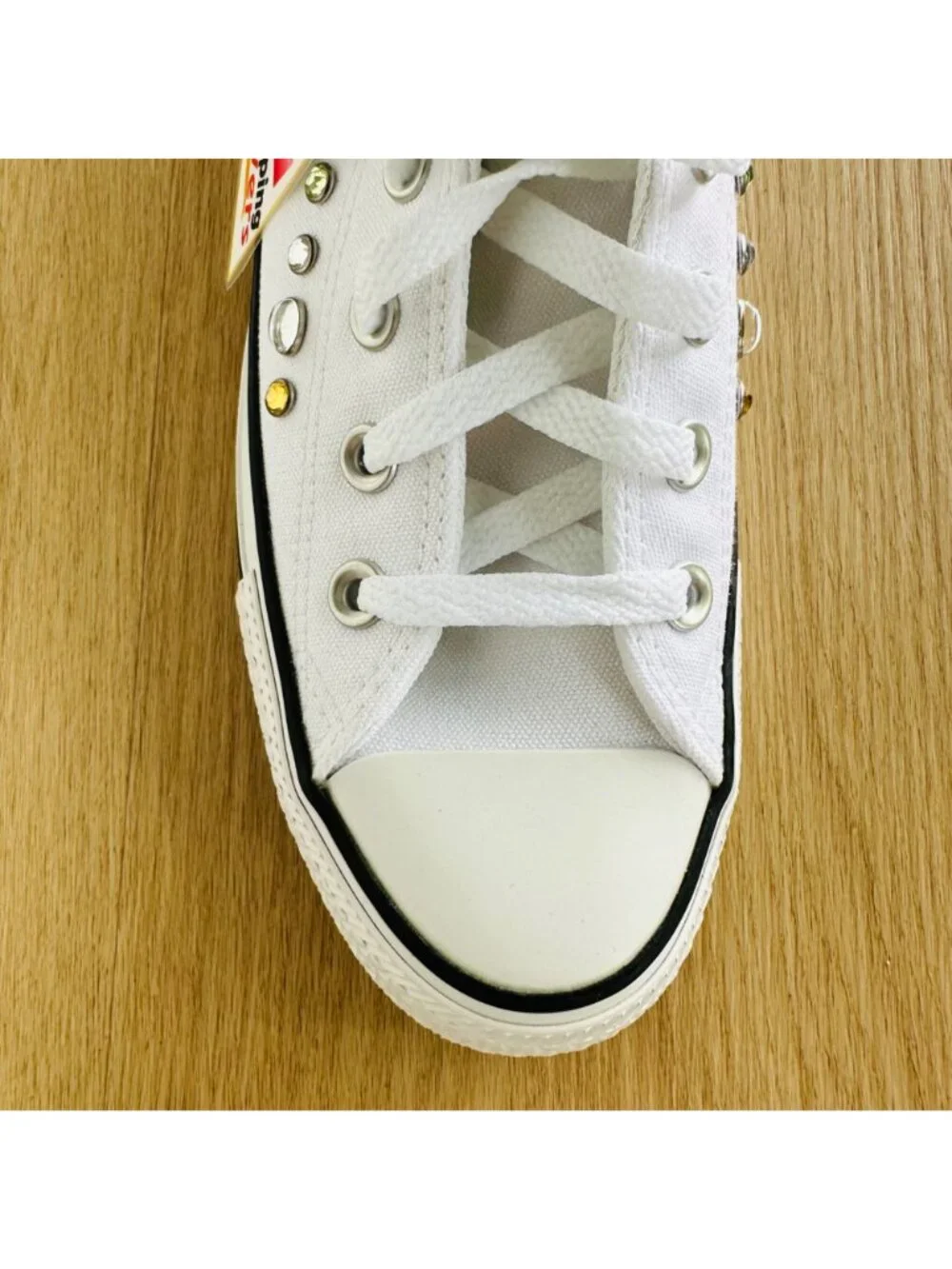 💎Converse Women Fashion sneShoes Sz 7.5 Chuck Taylor All Star Hi Y2K Gems White